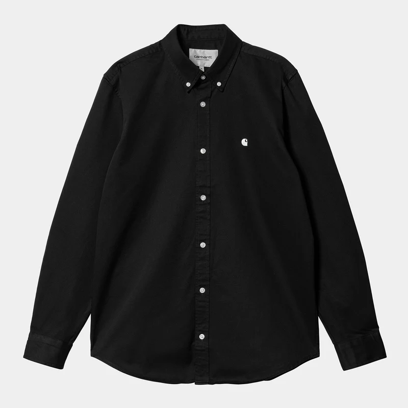 Carhartt WIP Heren Madison shirt met lange mouwen - zwart
