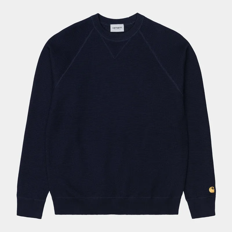 Carhartt WIP Heren Chase gebreide trui - donker marineblauw