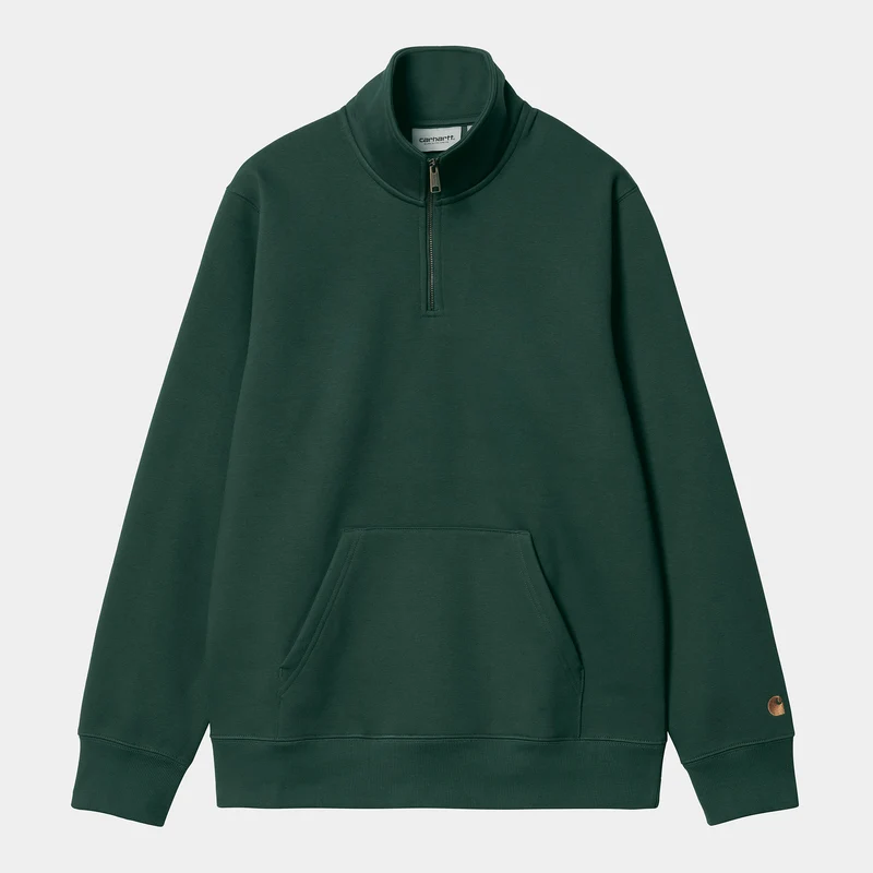 Carhartt WIP Heren Chase Zip Sweat Top - Discovery Groen / Goud