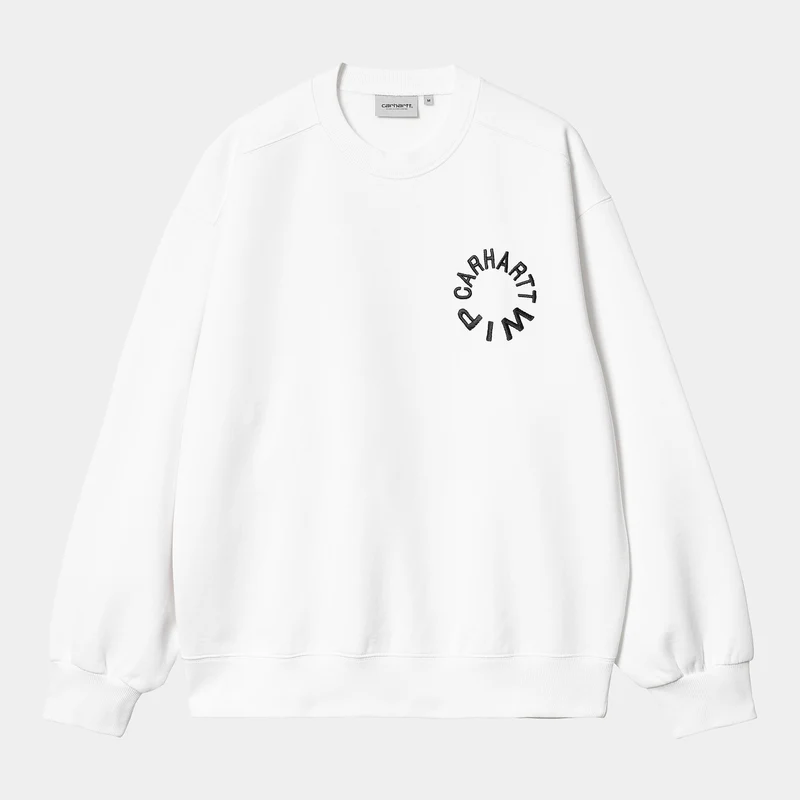 Carhartt WIP Heren werk varsity sweattop - wit / zwart