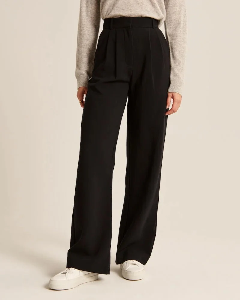 Dames Wijd Uitlopende Broek Getailleerd Polyester