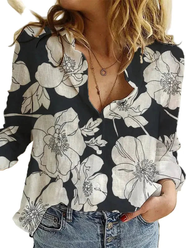 Dames Luchtige Lange Mouwen Shirt Casual