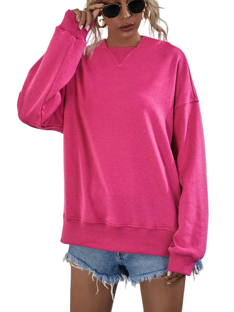 Dames Hoodie met Verlaagde Schouders en Split