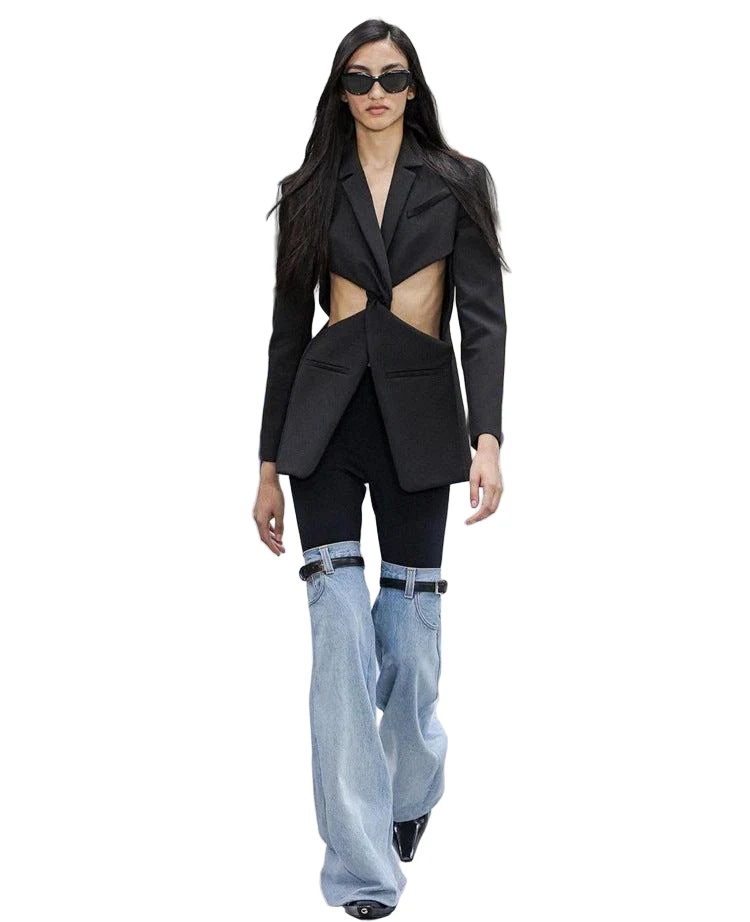 Dames Pantalon Hoge Taille Rechte Wijde Denim