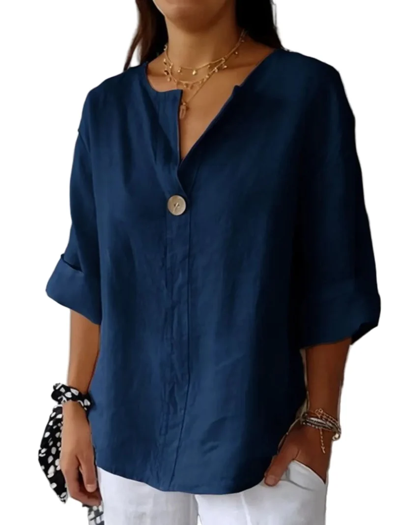 Dames Blouse Notch Kraag Ademend