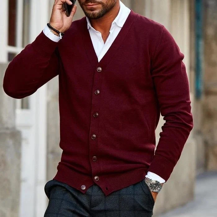 Heren Cardigan Casual Ademend Materiaal Modern Ontwerp