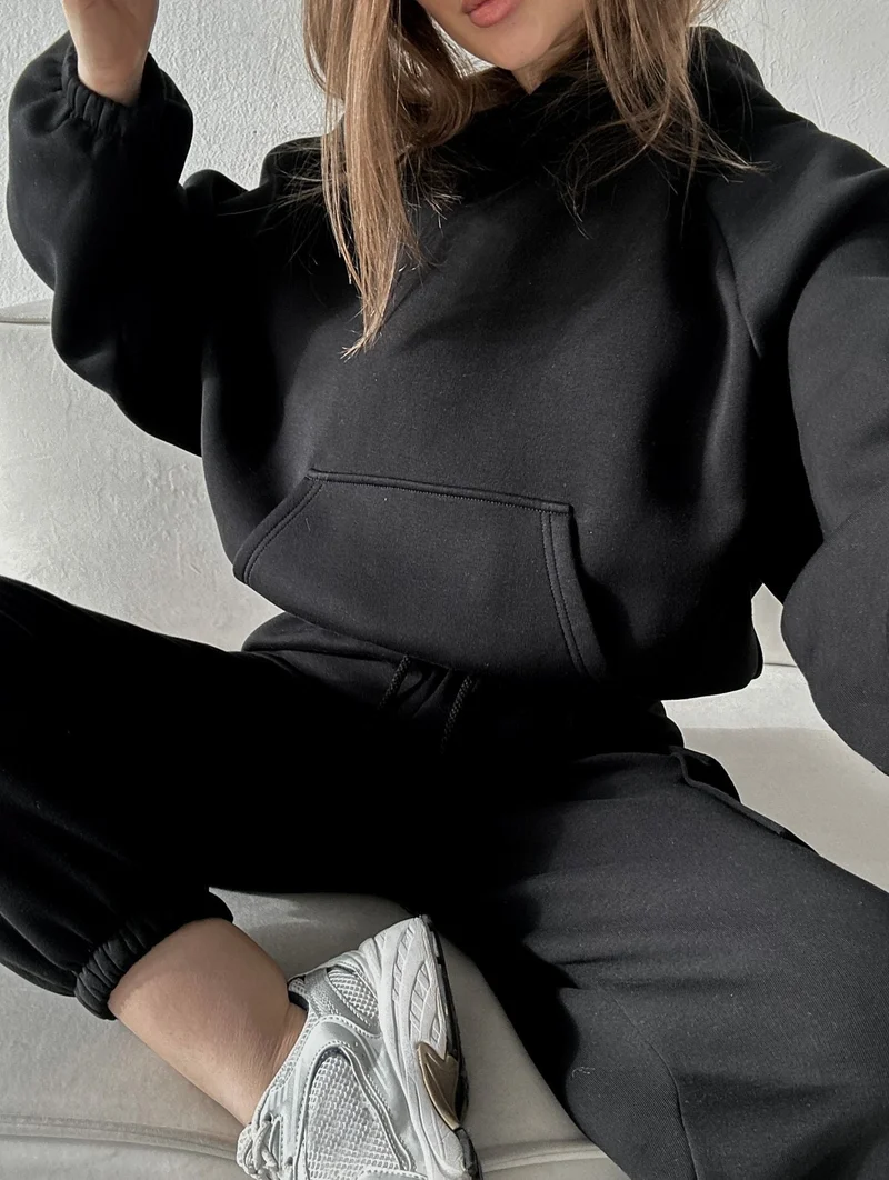 Dames Trainingspak Modern Katoen Comfortabel Met Elastische Tailleband