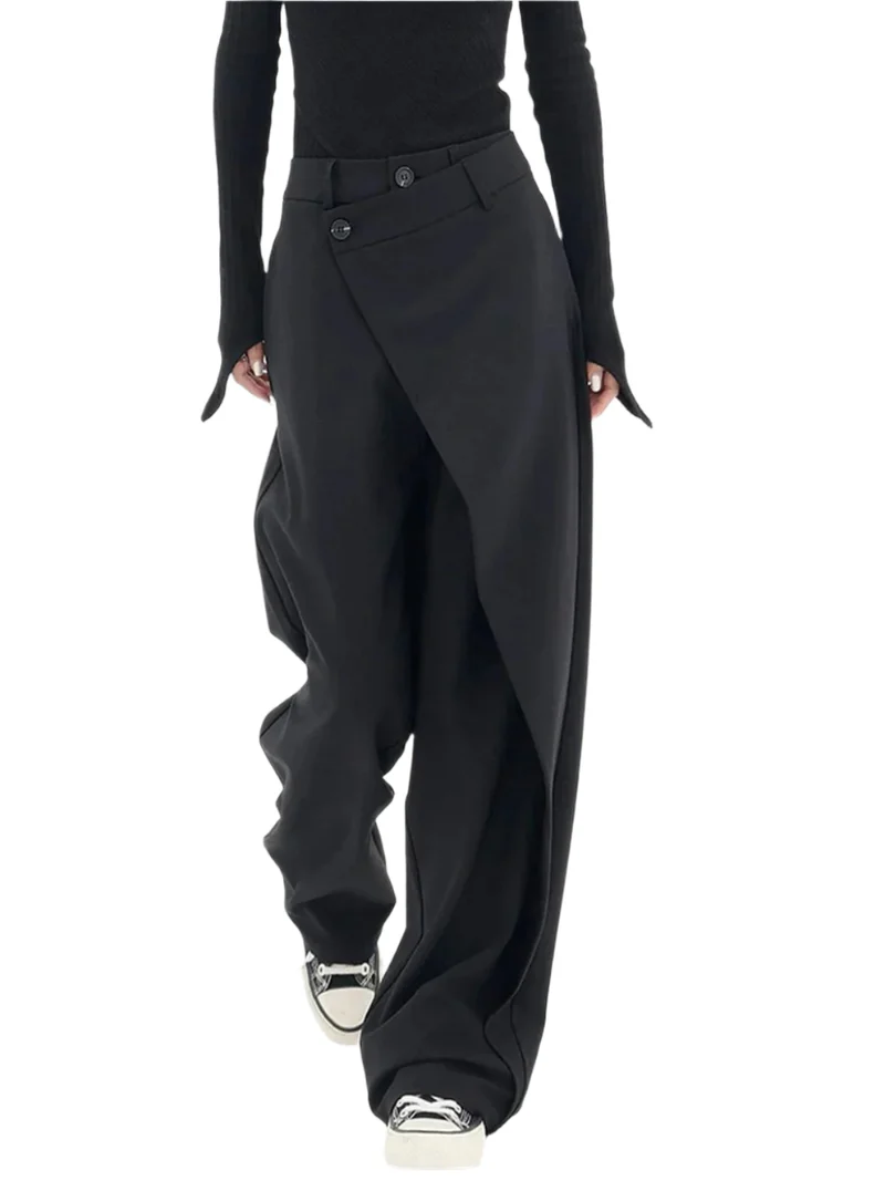 Dames Pantalon Moderne Fit Asymmetrische Tailleband Zacht Ademend Materiaal