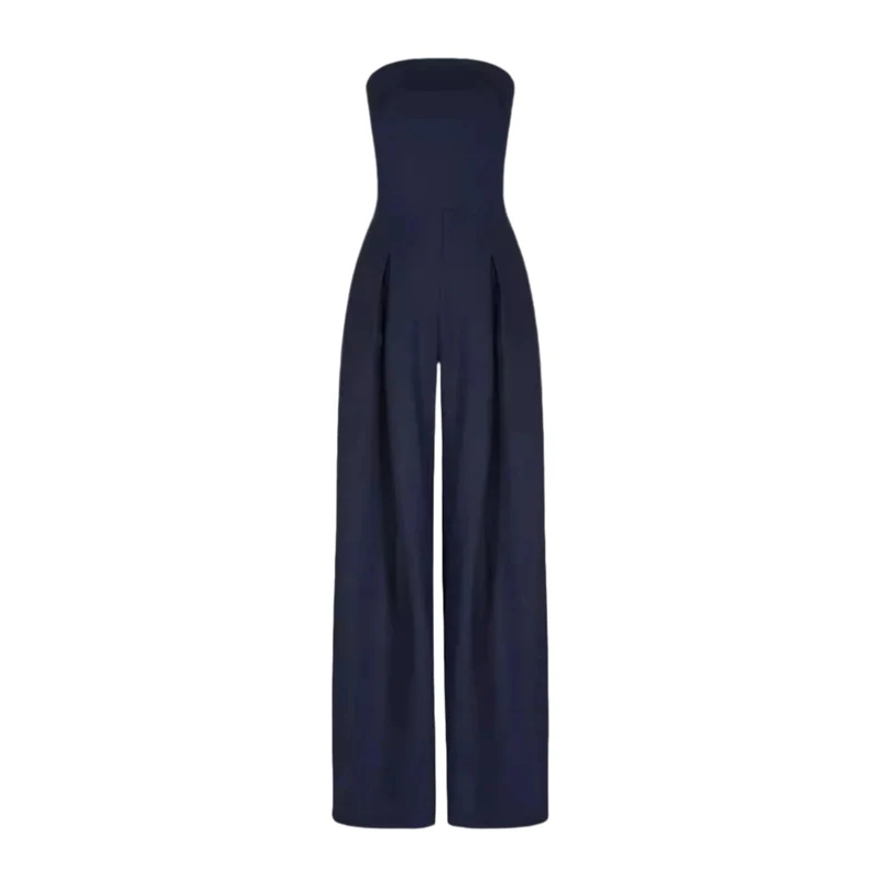 Dames Jumpsuit Strapless Met Brede Pijpen