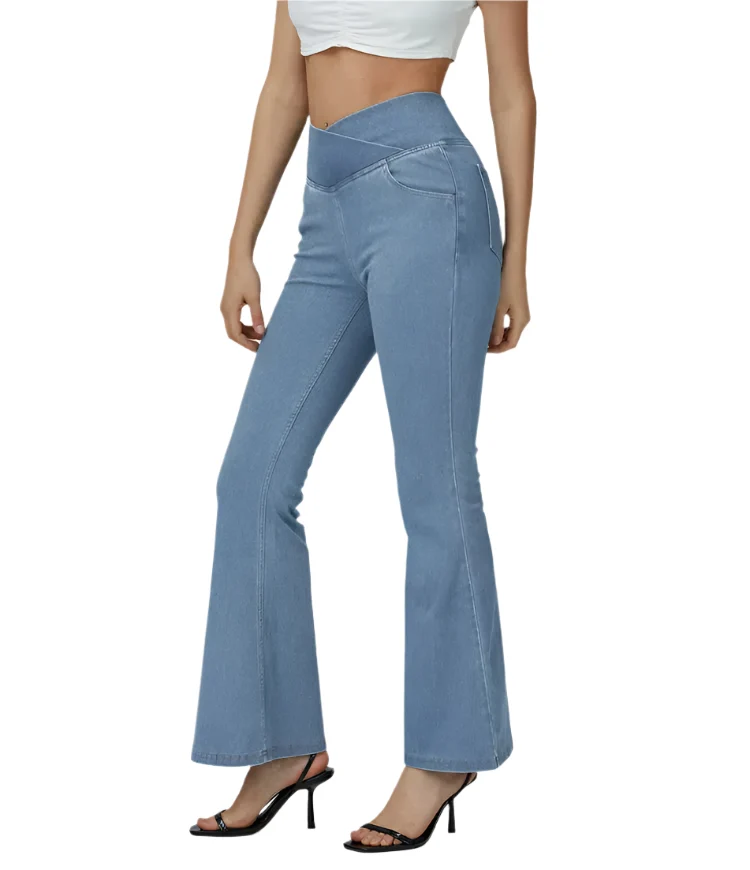 Dames Flared Pants Hoog Taille Elastisch