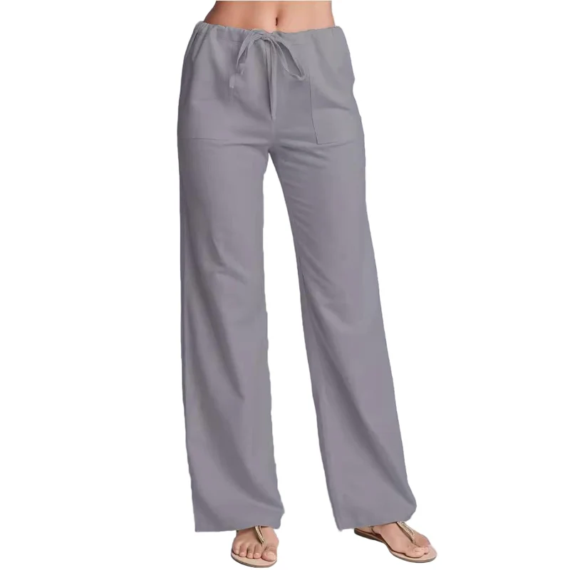 Vrouwen Casual Broek Katoen Linnen Mix Losse Pasvorm