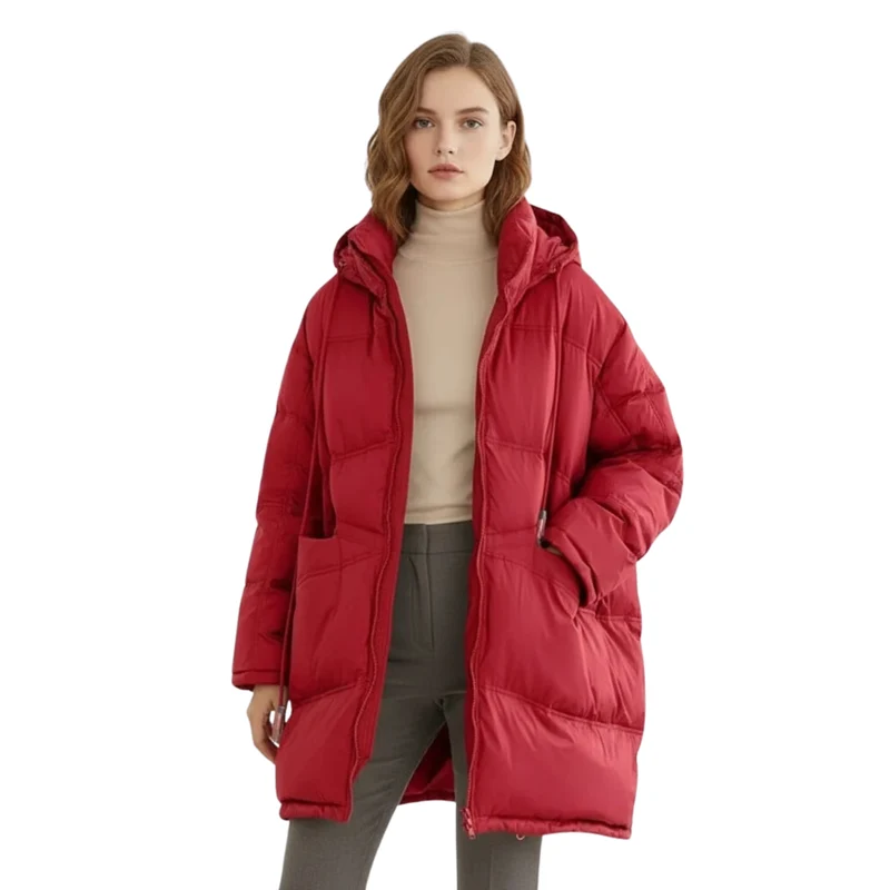Dames Winter Parka Met Capuchon Casual Losse Pasvorm