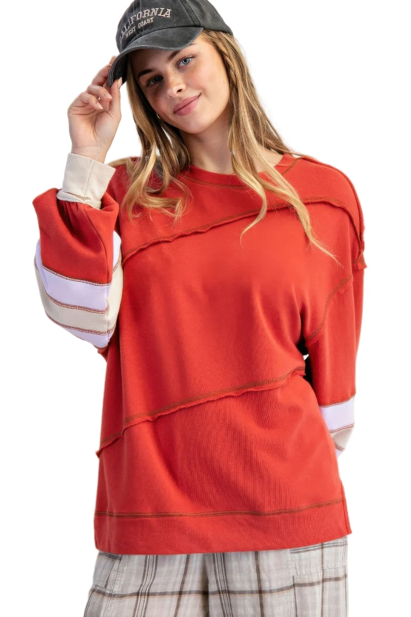 Dames Pullover Geborduurd met Kleurmix