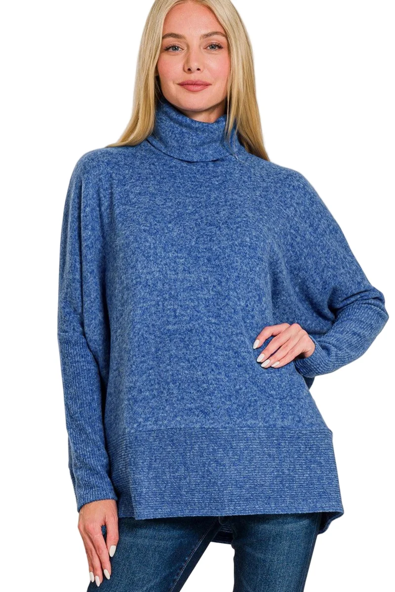 Dames Turtleneck Trui Melange Hacci