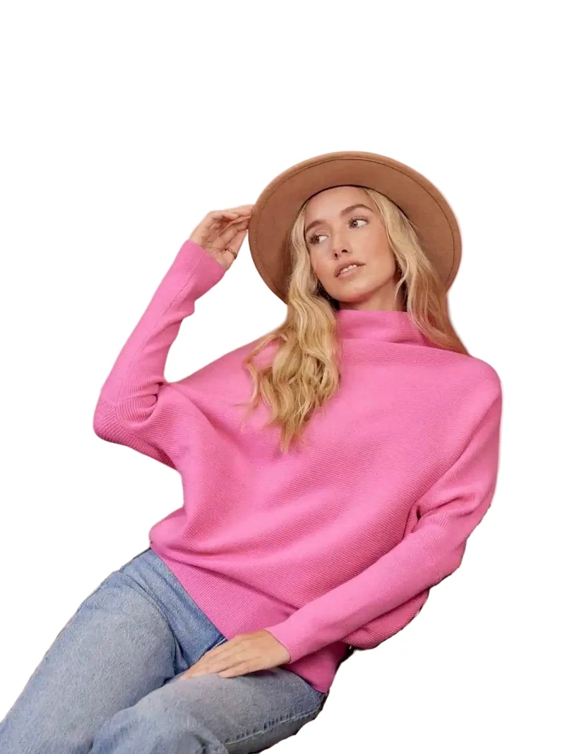 Dames Slouch Neck Dolman Trui Zacht Viscose