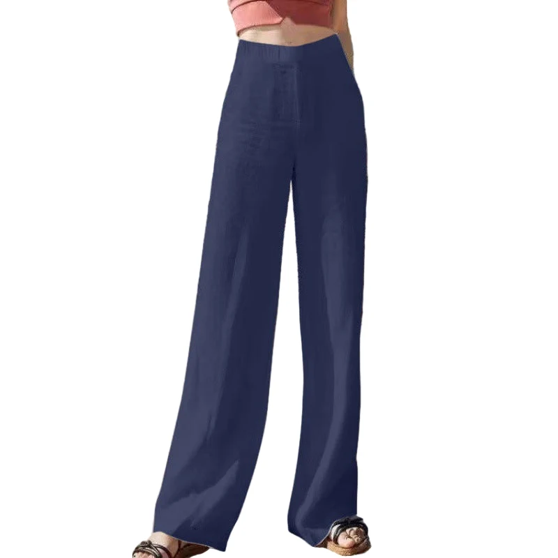 Vrouwen Hoge Taille Wijde Pantalon van Luchtig Materiaal