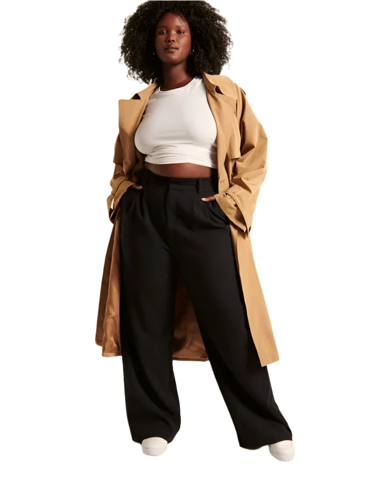 Dames Hoge Taille Broek Met Wijde Pijpen Geweven Stof