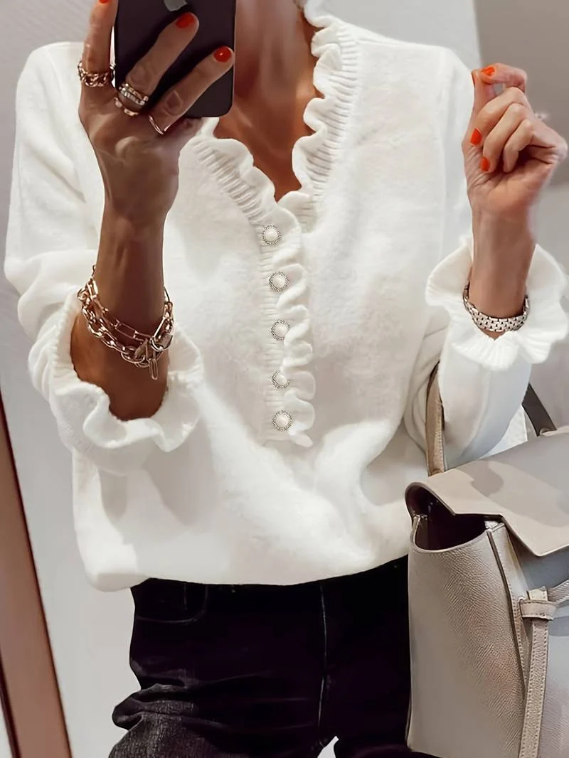 Dames Trui V-hals Luxe Materiaal