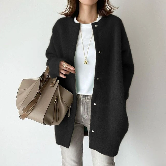 Dames Vest Katoenmix Lange Mouwen Relaxed Fit