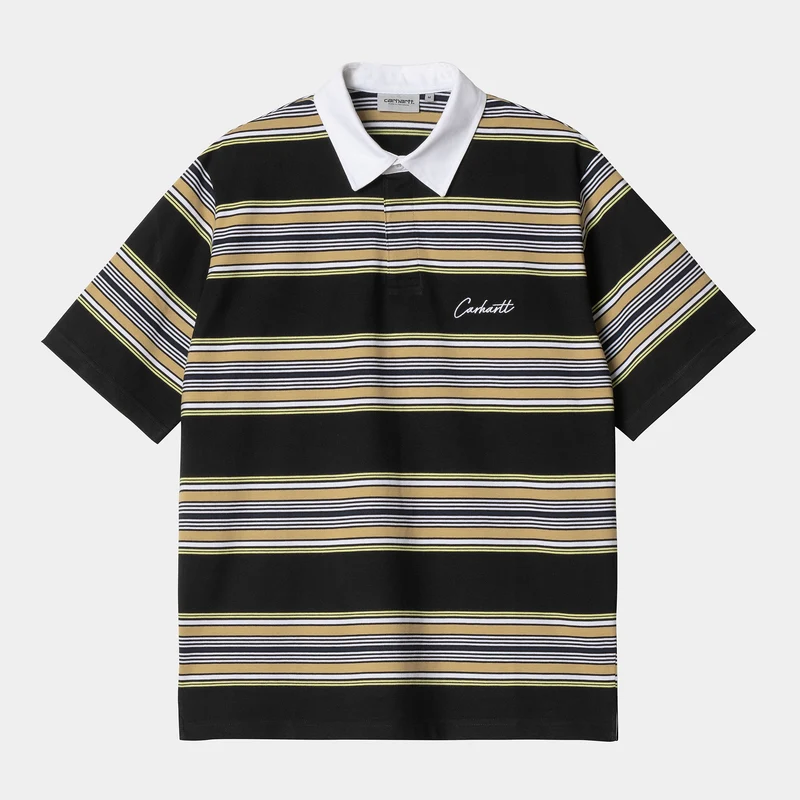 Carhartt WIP Gaines rugbyshirt met korte mouwen voor heren - zwart