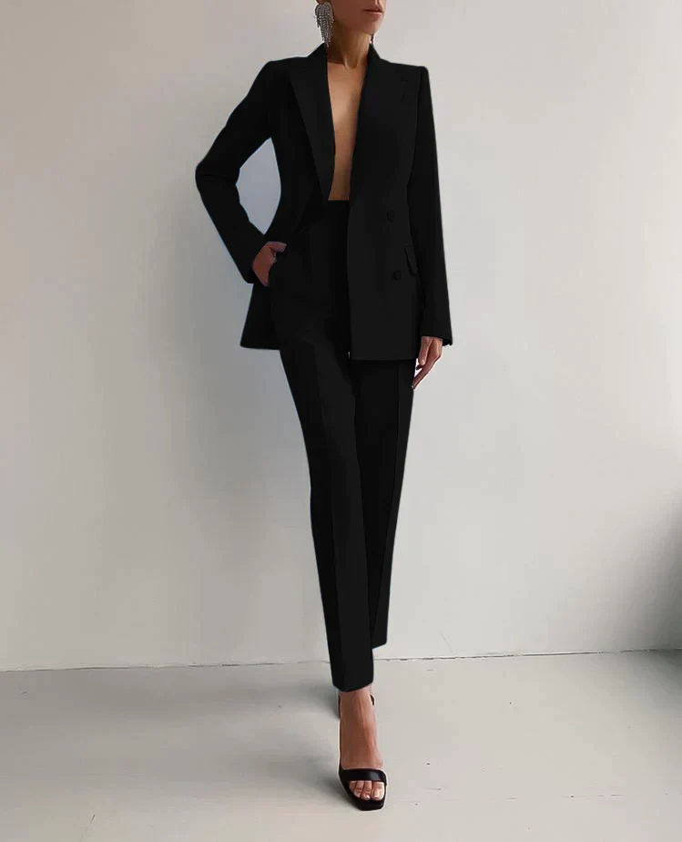 Dames Blazer en Broek Set Stijlvol Hoogwaardige Stoffen