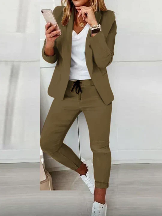 Dames Blazer en Broek Set Elegante Stijl Luxe Materialen