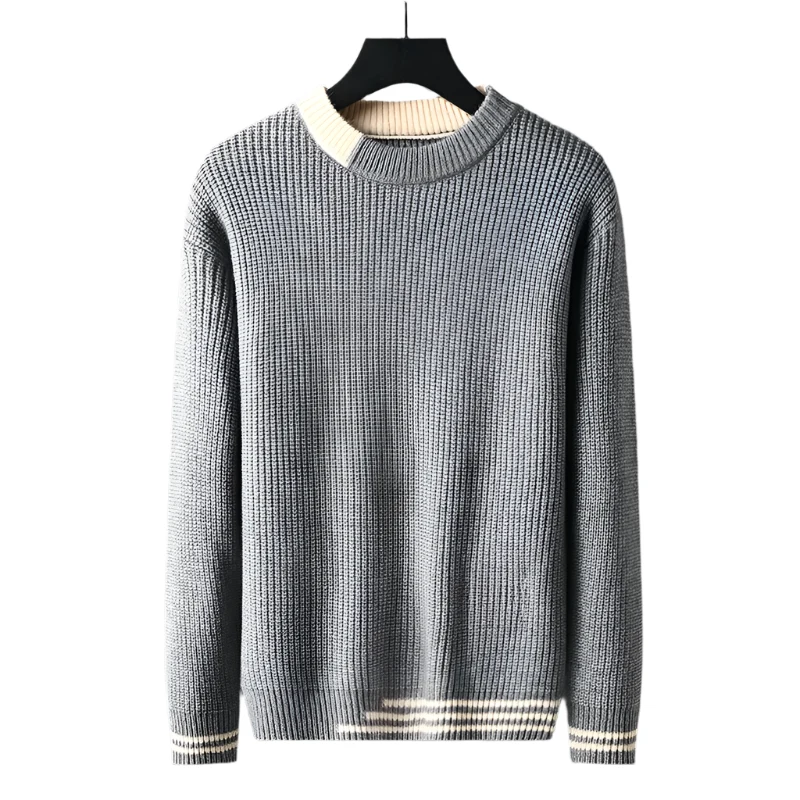 Heren Trui Wollen Waffle Gebreid Casual Comfortabele Pasvorm