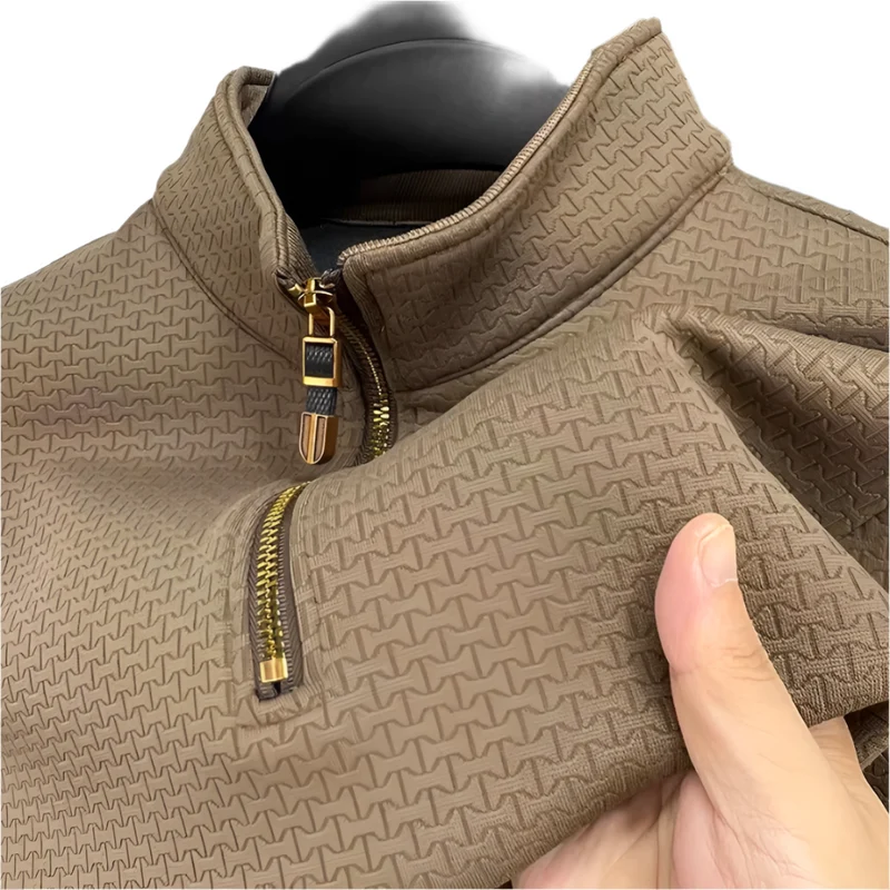 Heren Half Zip Trui Casual Katoenmix voor Comfortabele Herfst/Winter Outfits