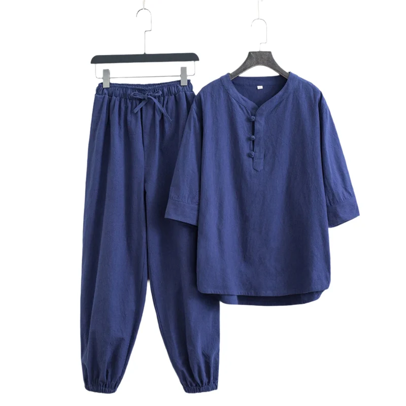 Dames Twee Delige Set van Linnen Casual Stijl
