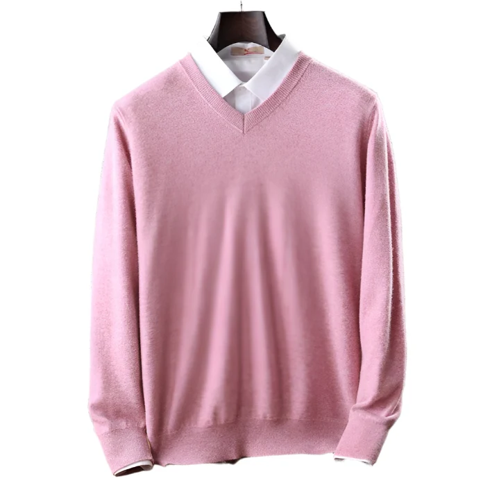 Heren V-hals Trui Cashmere Blend