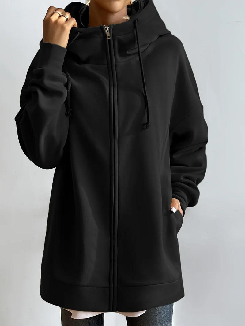 Dames Hoodie Met Rits Casual Comfort Katoen Polyester