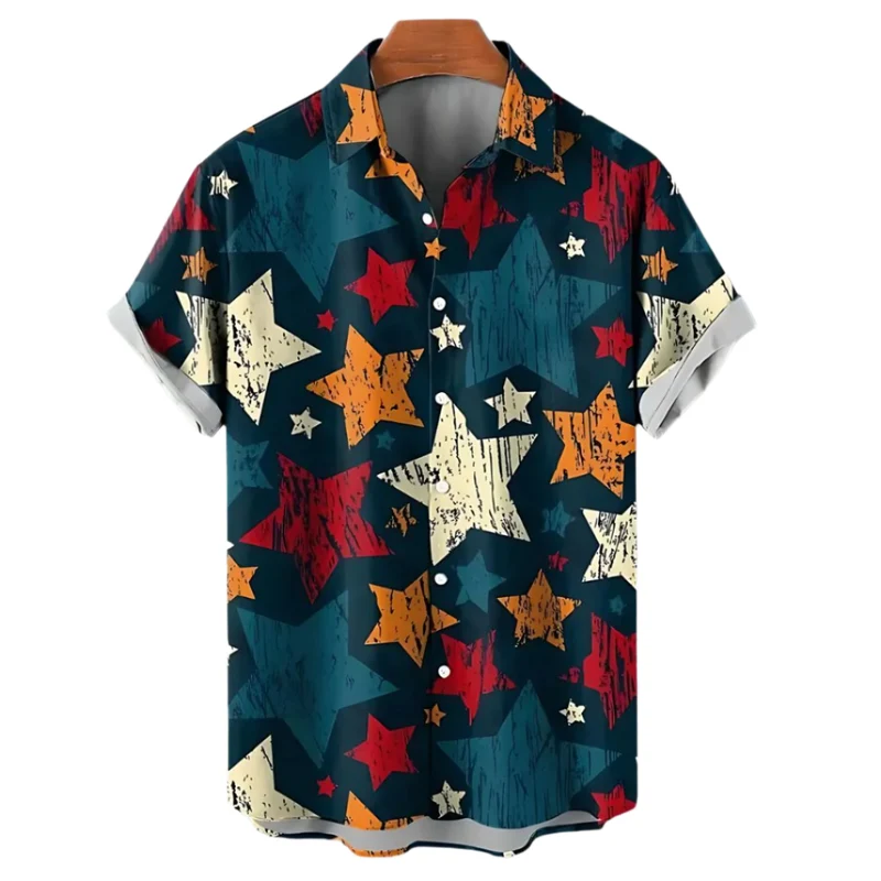 Heren T-shirt Relaxed Stijl Sterrenpatroon
