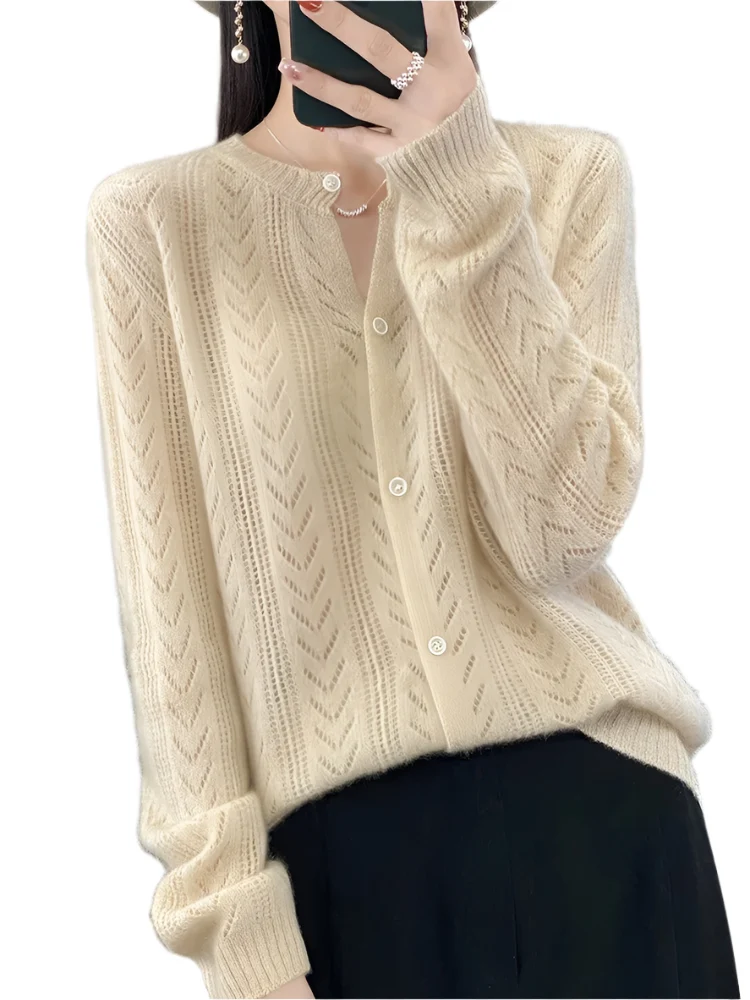 Dames Cardigan Casual Rambouillet Wol
