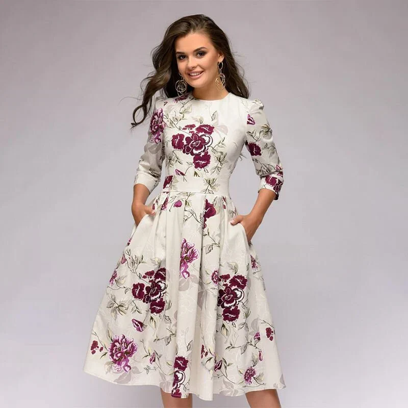Dames Jurk Middellange Elegante Stijl Hoogwaardige Stof