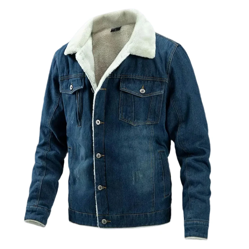 Heren Denim Jas met Fleece Voering