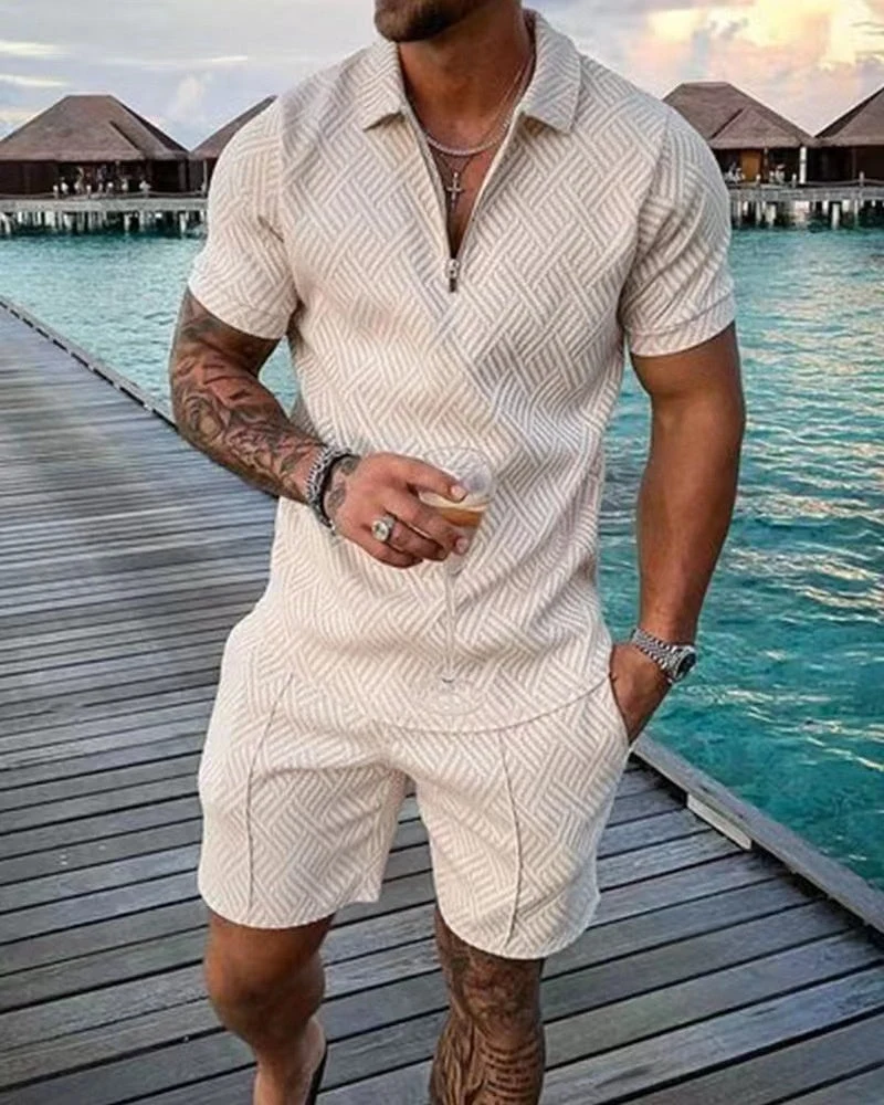 Mannen T-shirt en Shorts Casual Katoen Set