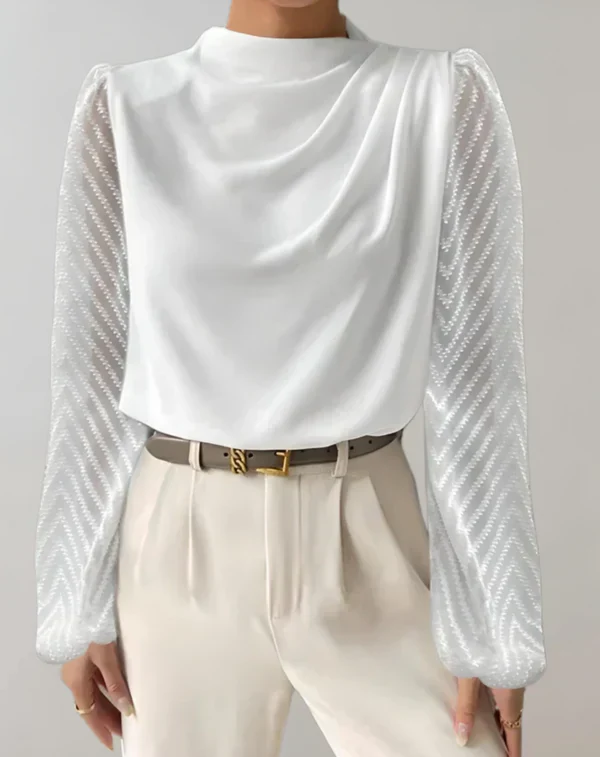 Dames Blouse Elegante Ronde Halslijn Lichte Stof