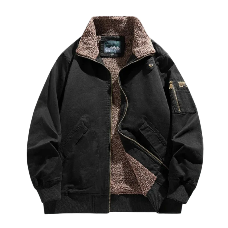 Heren Winterjas Wolvoering Robuuste Stijl Met Rits