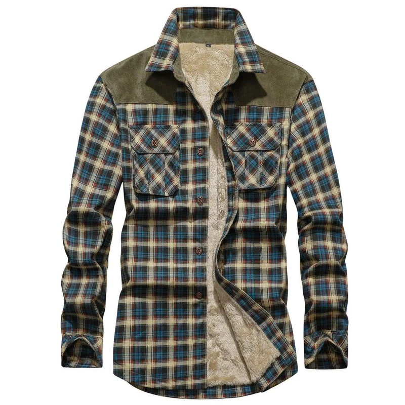 Heren Flanellen Jas Met Fleece Voering