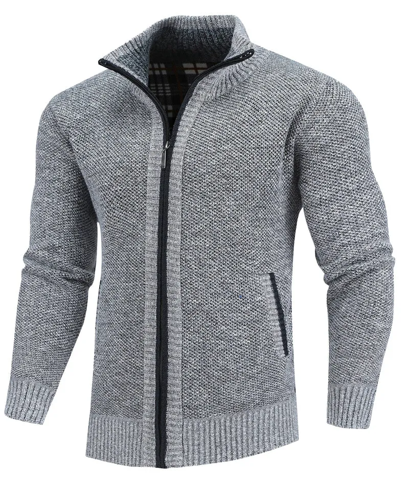 Heren Sweater Fleece Gevoerd Met Volledige Rits Polyester