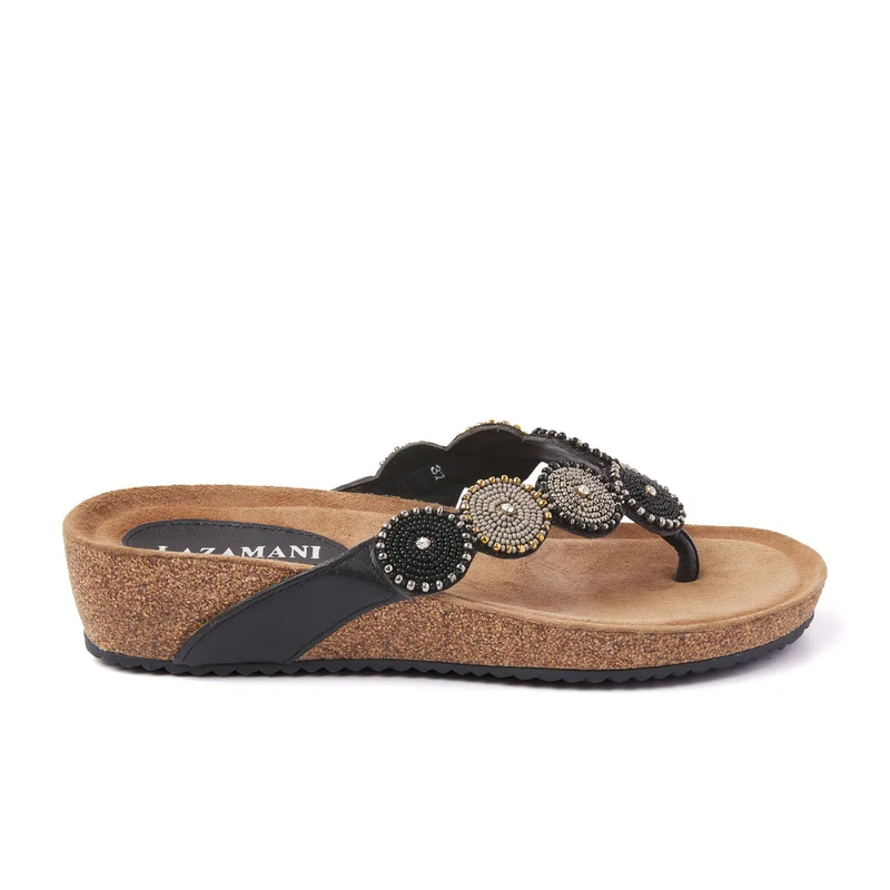 Mara Dames Slippers Leer Black