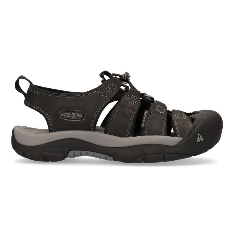 Newport Heren Wandelsandalen Leer Black/Steel Grey