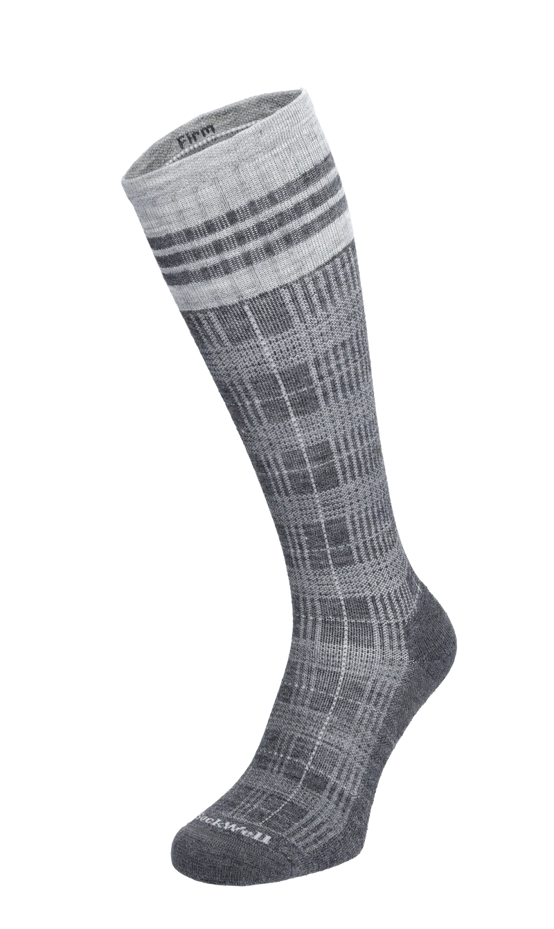 Tartan Heren Compressiekousen Klasse 2 Charcoal