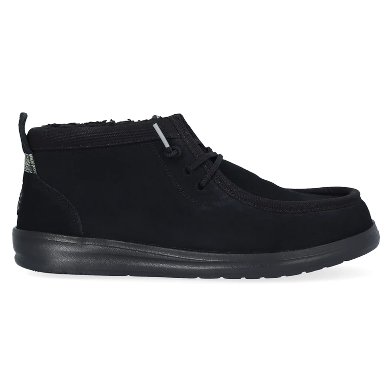 Wally Mid GripR Warmth Heren Instappers Suede Black/Black