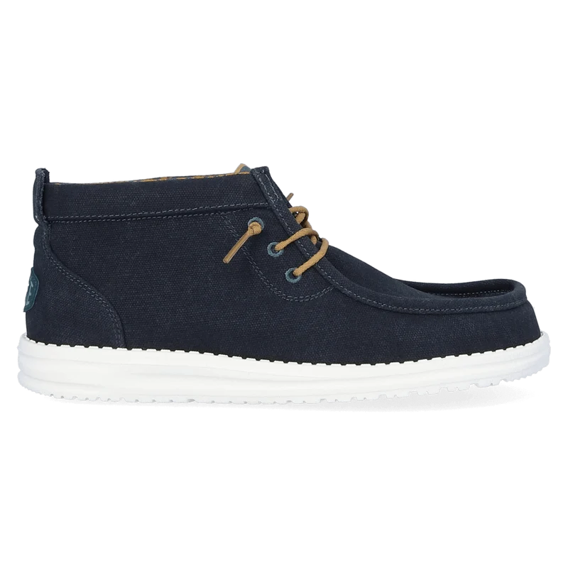 Wally Mid Waxed Canvas Heren Instappers Navy