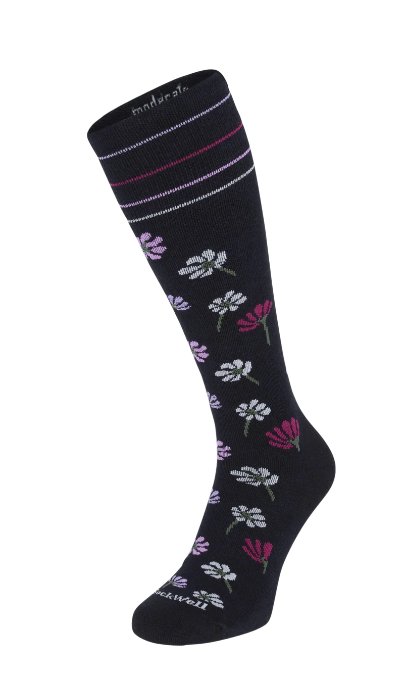 Field Flower Dames Compressiekousen Klasse 1 Black