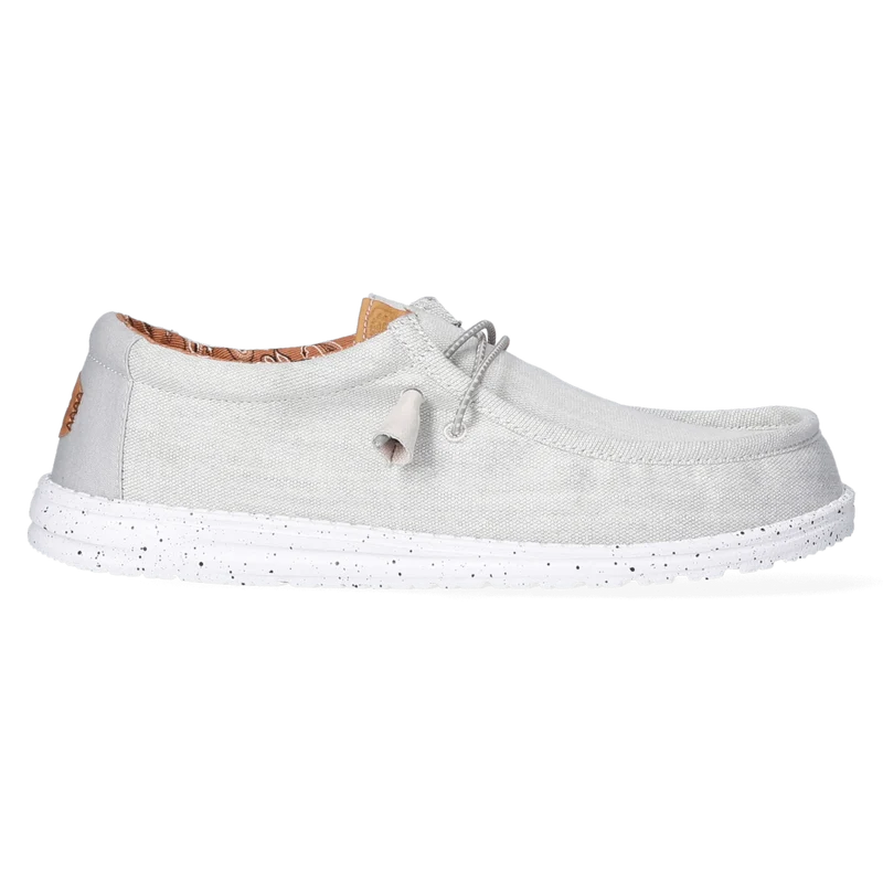 Wally Washed Canvas Heren Instapper Light Grey