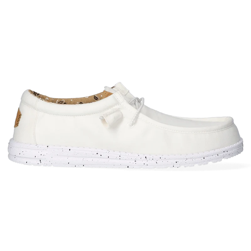 Wally Washed Canvas Heren Instapper White