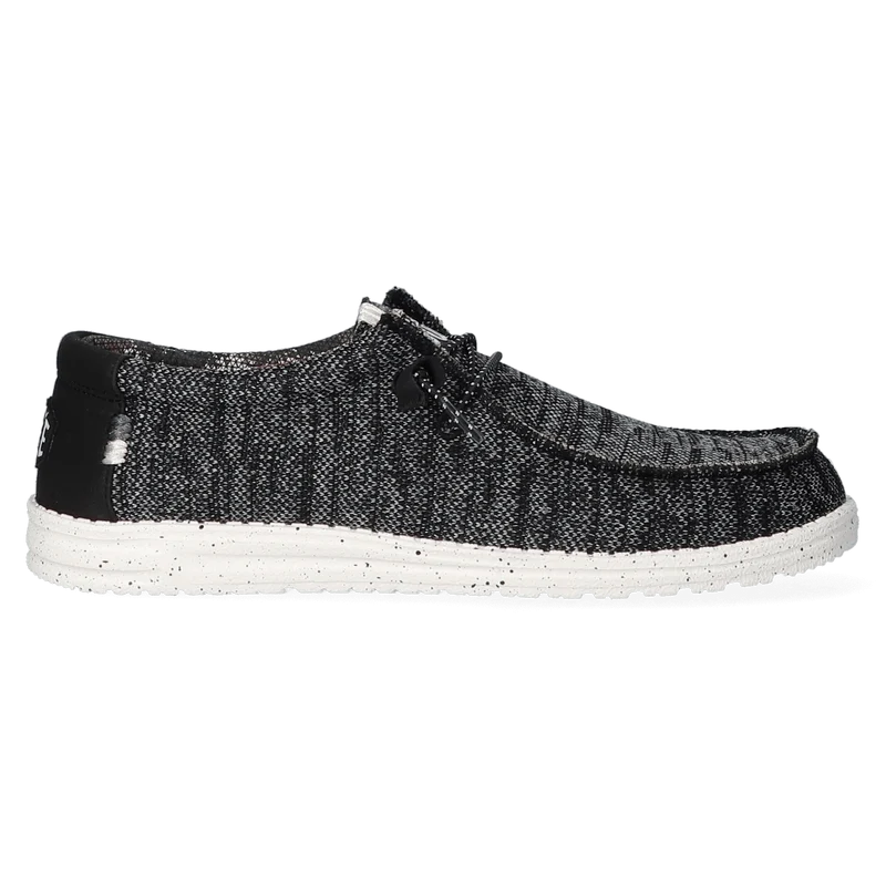 Wally Sox Stitch Heren Instappers Black White