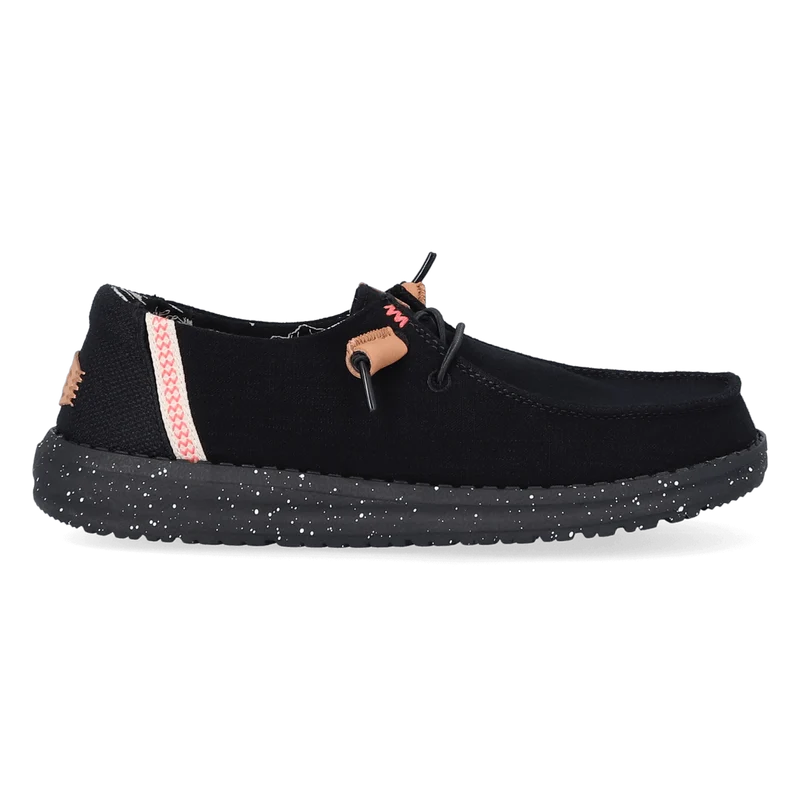 Wendy Washed Canvas Dames Instapper Black